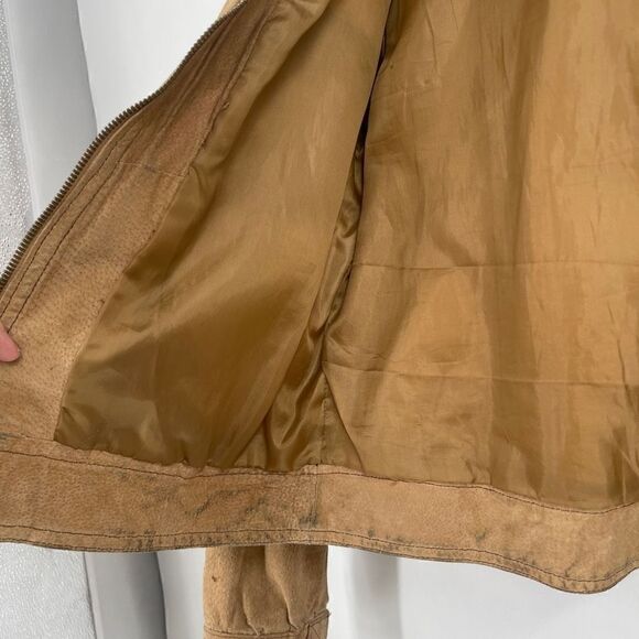 Vintage Paris Blues Tan suede full zip jacket - Picture 5 of 7